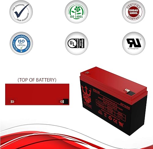 Miniatura 9 de Neptune Power Products Reemplazo compatible con terminales NT-6120 F2 de 6V 12Ah para BB BP12-6, PS-6100 F2, Ritar RT6100F2 (paquete de 2) con envío
