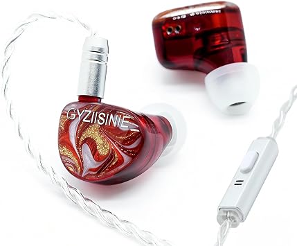 IEM in-Ear Monitor with 10mm Single Dynamic Driver, Wired Gaming Headset with Microphone, Ideal for Musicians, Recording Studios & Sports 3.5mm with Microphone