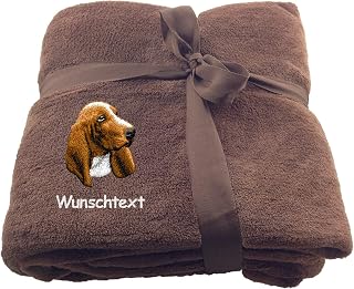 Basset M1 - Manta con texto personalizado, color marrón
