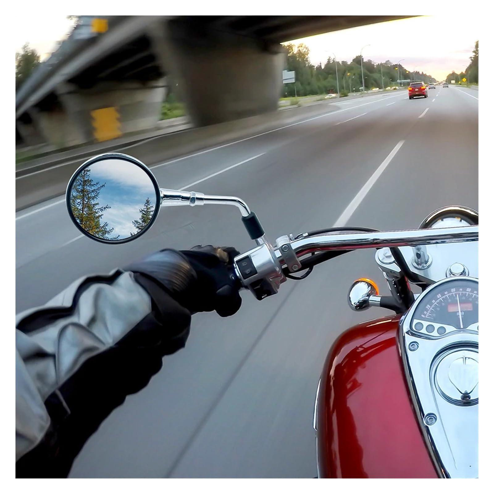 Par De Espejos Retrovisores Universales para Motocicleta, Cromados En Plata, con Rosca De 10 Mm, Redondos Y Ovalados. Espejoss Manillars