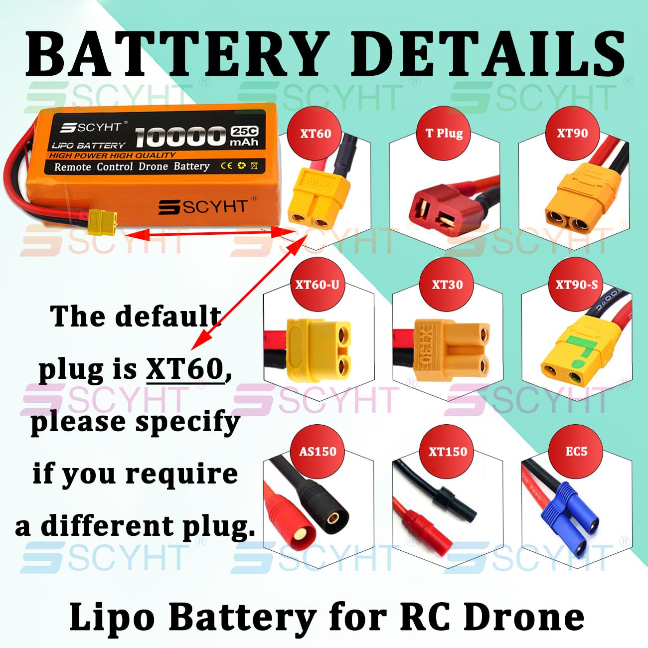 25C Batteria droni 22,2 V 7,4 V 11,1 V 14,8 V 18,5 V