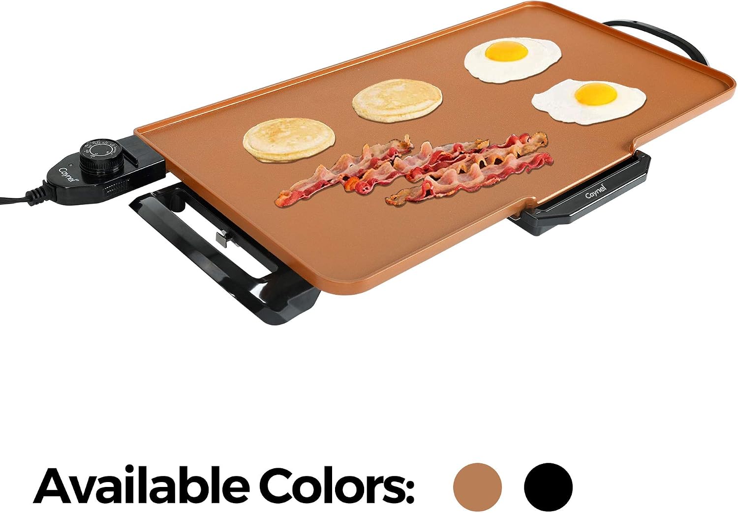 Electric Griddle,Cool-Touch Griddle,Smoke less Non-Stick Coating with Removable Handles and Drip Tray,Upgrade Thermostat for Indoor/Outdoor, Fully immersible Easy Cleaning 24”x12” Family-Sized