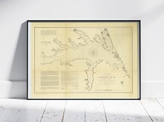 Historical Map Poster of Albemarle Sound 1855 North Carolina 408 | 11x17 12x18 16x24 24x36 Unframed Print Wall Art | Vintage Antique Rustic Gift | Home Office Decor