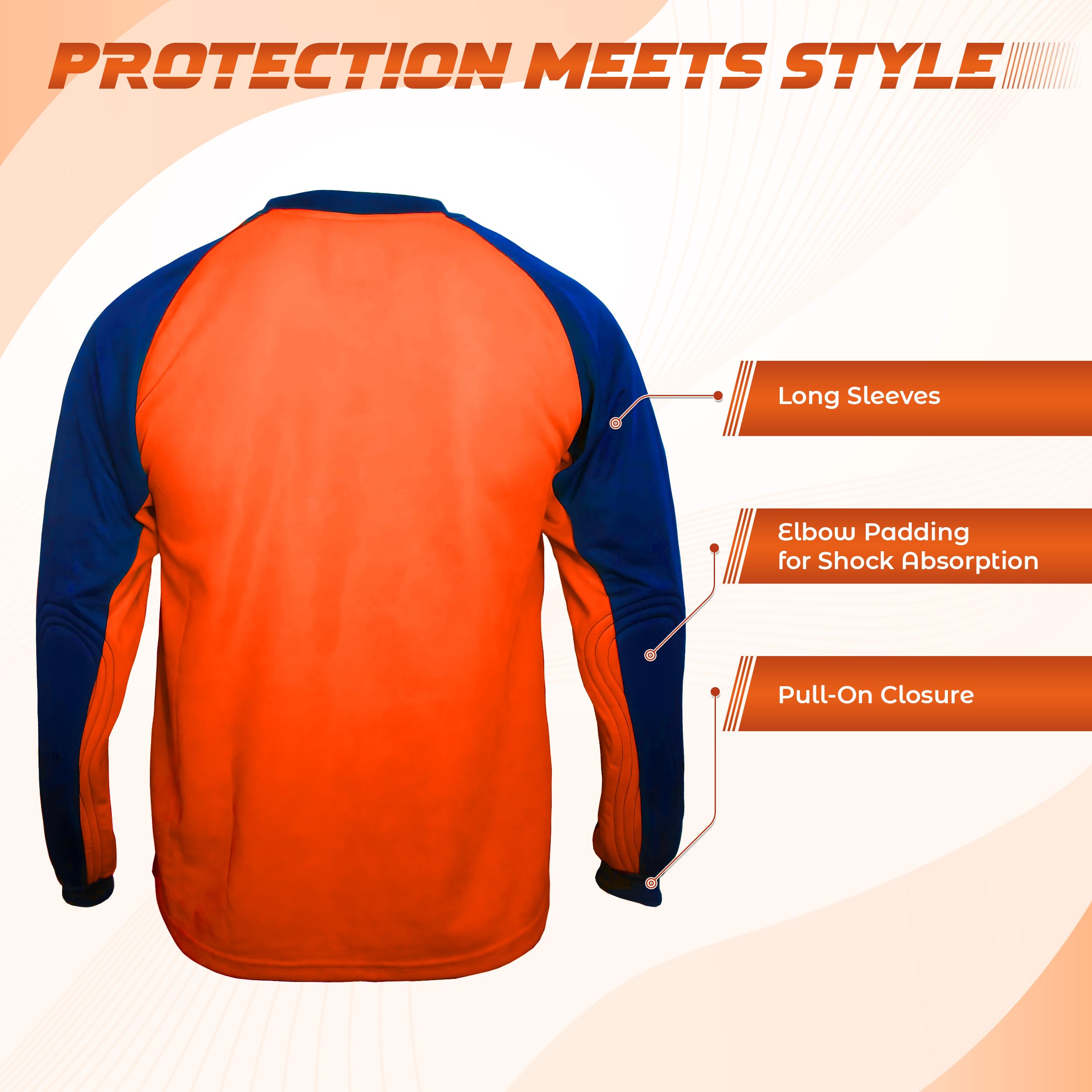 VIZARI Padova de Gardien de But en Jersey, Fille Homme, Orange/Royal