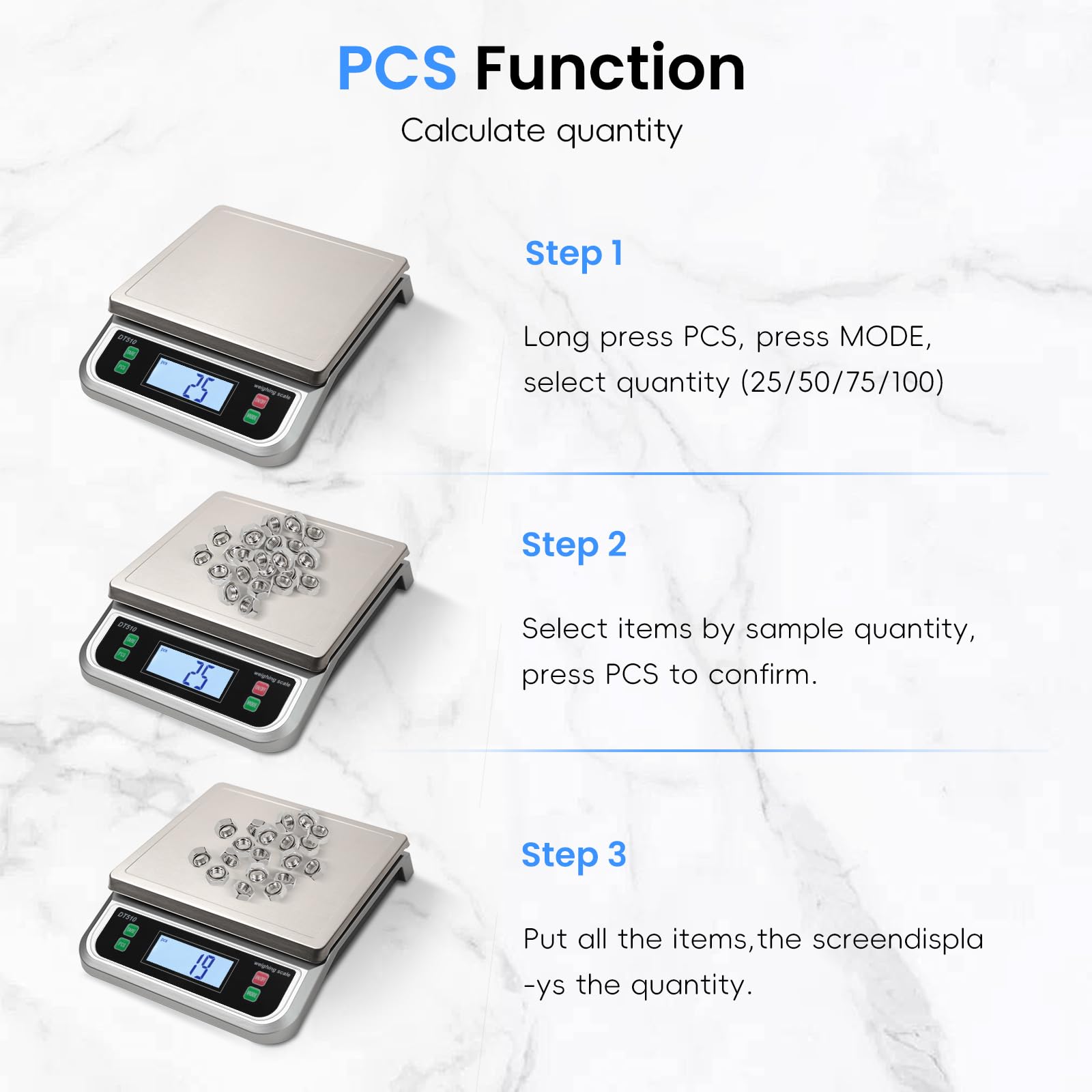 Báscula de cocina de 40 kg, báscula de alimentos grande para cocinar panadería, contar, báscula digital de acero inoxidable 304 con pantalla LCD, báscula eléctrica para hornear con función tara