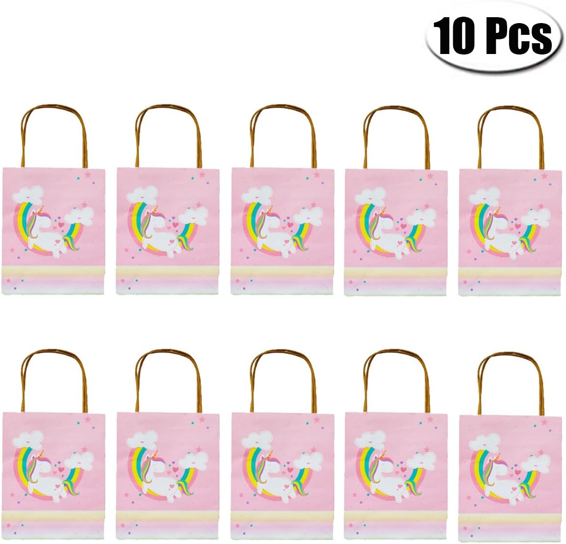 PartyYeah Unicorn Paper Gift Bag Party Favor Bags with Handles for Kids Birthday and Parties (10 Pcs)
