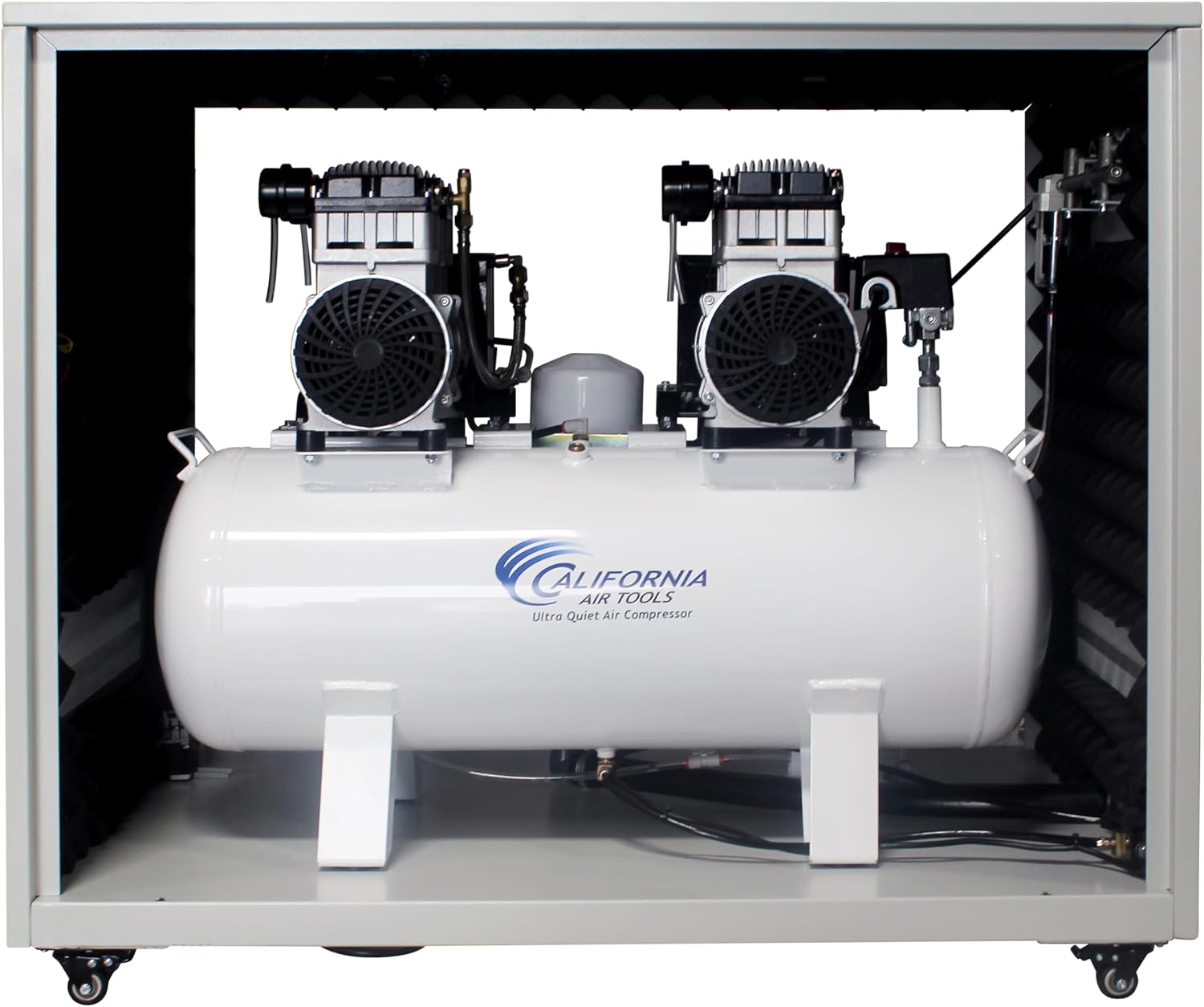 California Air Tools 20040SPCAD 4.0 HP Ultra Quiet and Oil-Free Air Compressor, 20 Gallon Tank, 65 dB Noise Level, in Sound Proof Cabinet with Auto Drain Valve, 220V / 60Hz