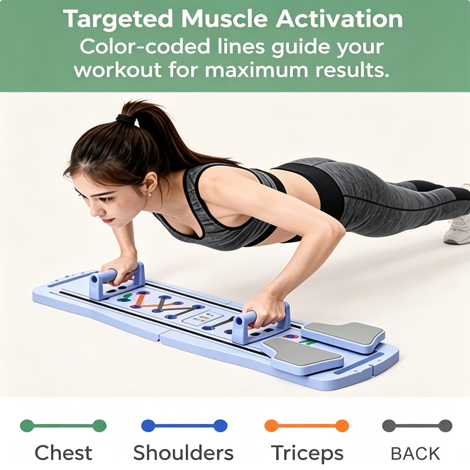 Tabla de pilates, reformador de pilates multifuncional plegable, juego de pilates con banda de resistencia, tabla de equilibrio, cojín para rodillas y barra, tabla de ejercicios para ejercicios en el