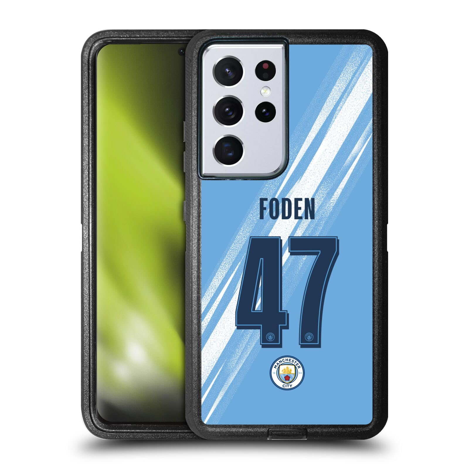 Head Case Designs Officially Licensed Manchester City Man City FC Phil Foden 2025/26 Players Home Kit Ultra-Armoured Shockproof Case [Military Grade] Compatible With Samsung Galaxy S21 Ultra 5G