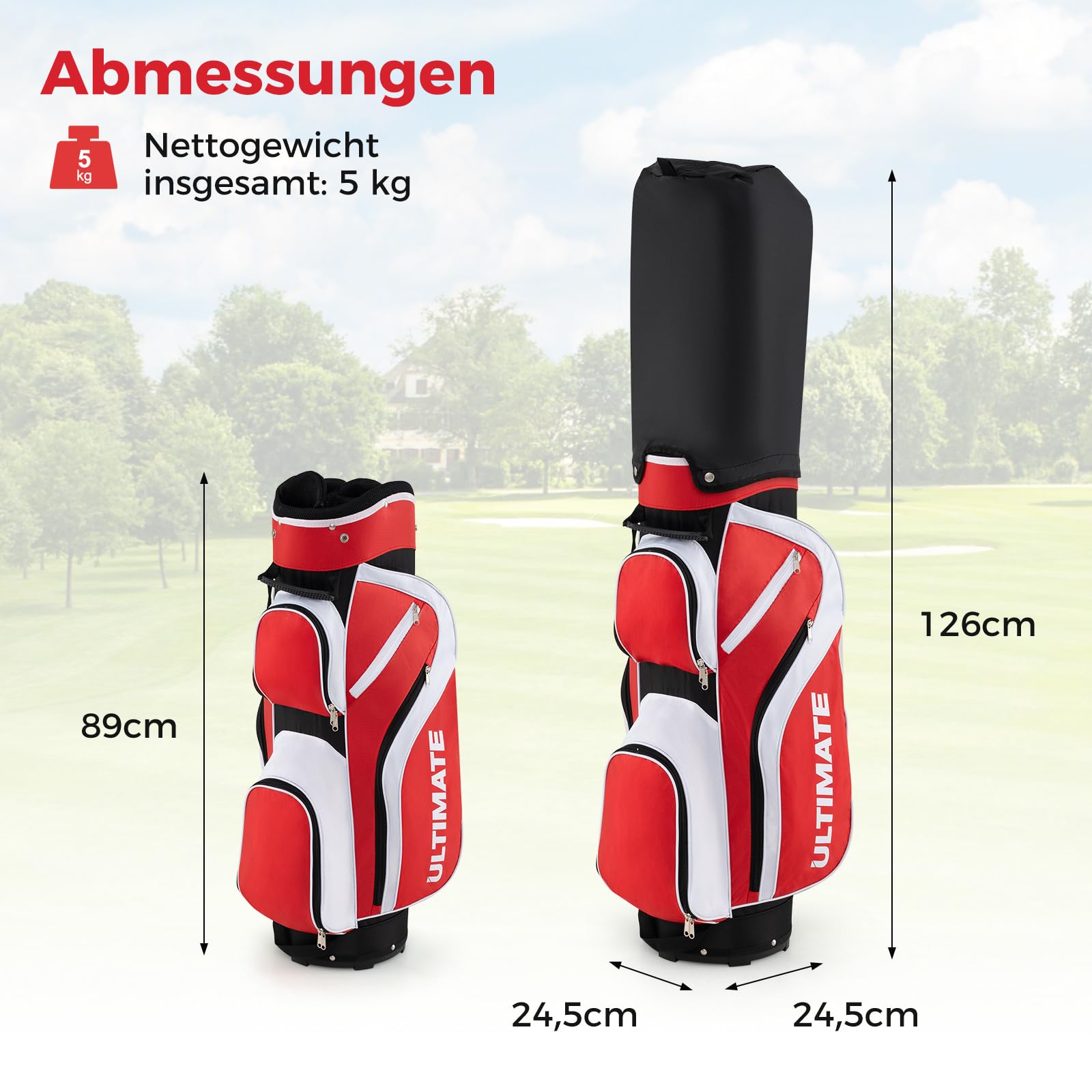 COSTWAY Kompletny zestaw kijów golfowych dla kobiet praworęcznych, zestaw kijów golfowych z 460 CC 1 Driver, 3 Fairway, 4 hybrydowe, 6/7/8/9/P, putter, 3 kapturki na rakiety i torba do przenoszenia