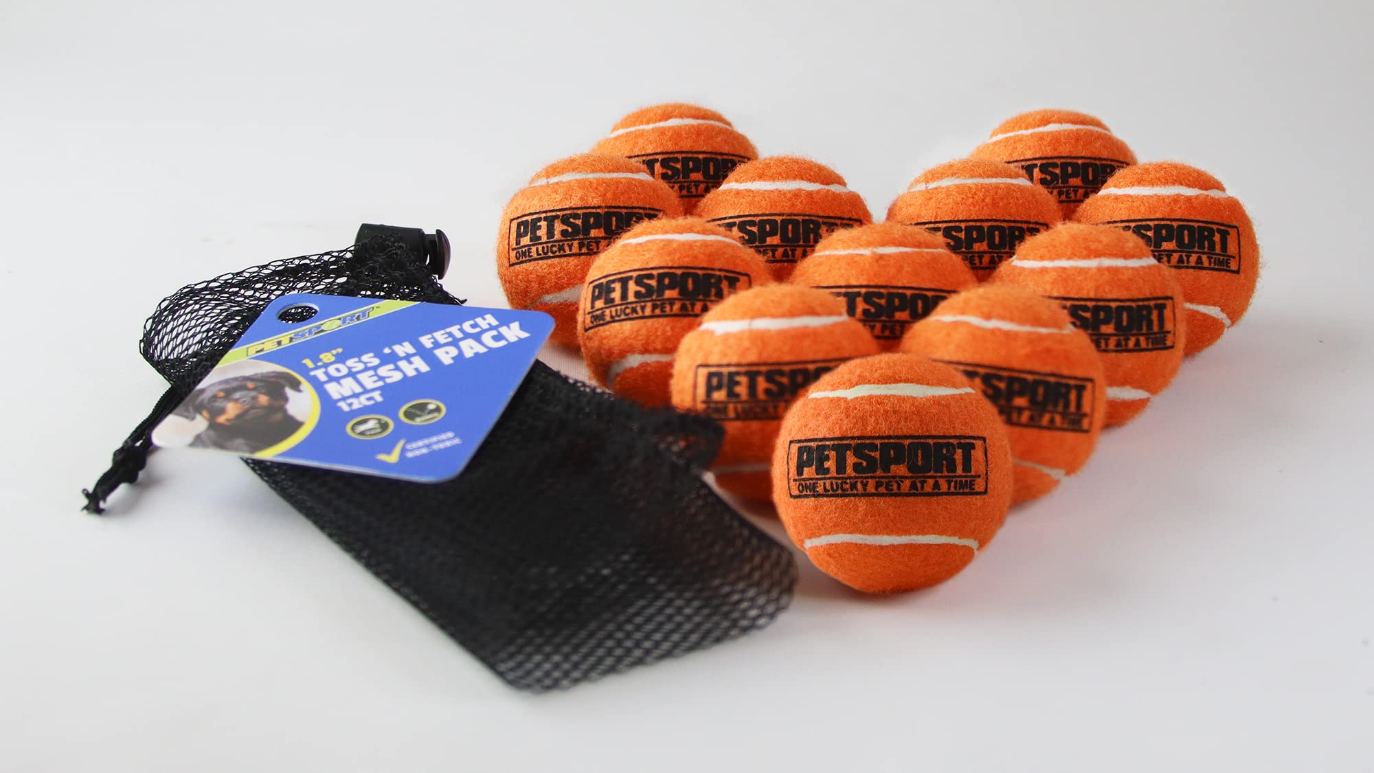 PetSport Orange Tennis Ball Dog Toys | 12 Pack Small (1.8