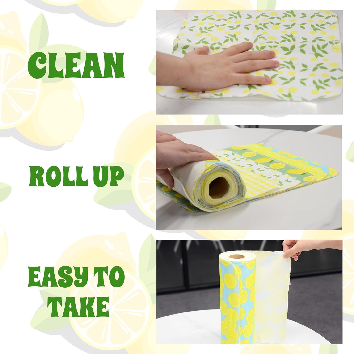 Reusable Paper Towels - Value Pack of 25 Jumbo Large Paperless Paper Towels, Reusable Cotton Cloth Napkins Alternative Washable Roll, Absorbent Sustainable Kitchen Dish Cloth