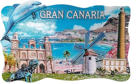 Gran Canaria Island España 3D imán de nevera regalo de recuerdo de viaje, decoración del hogar y la cocina, calcomanía magnética colección de imanes