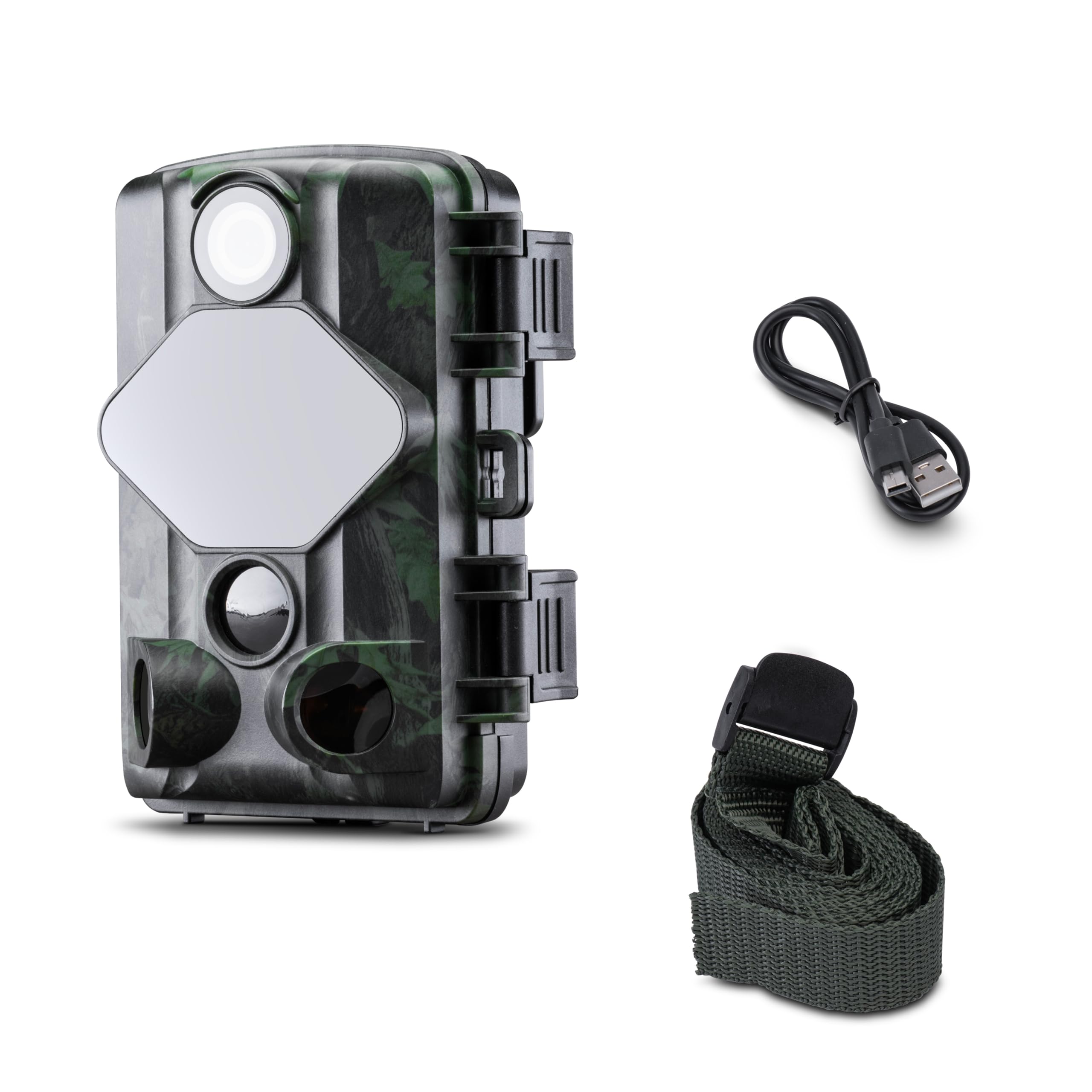 Midland-Piège photographique Wi-Fi Wild Guardian, Dashcam 4K Ultra HD 46 LED-Surveillance Extérieure sans Fil via App Faune et Appareil Photo 24MP, Camera Video Piège Infrarouge, Capteur Mouvement 20m