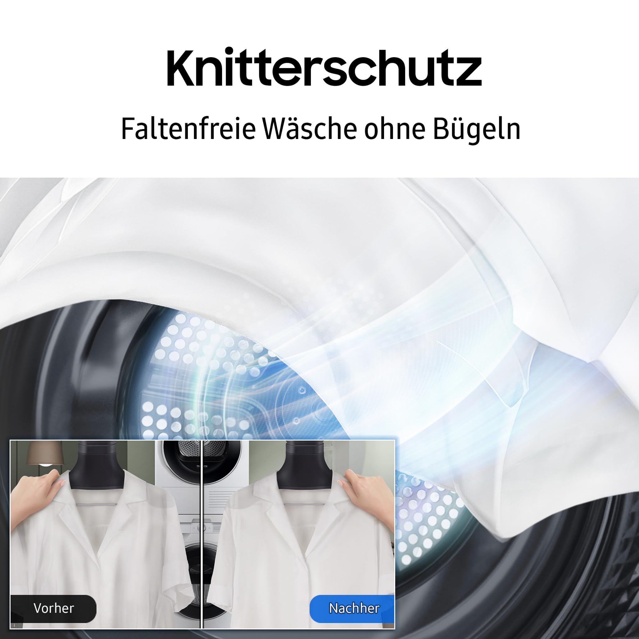 Samsung DV80CGC0B0TEEG, Wärmepumpentrockner, 8 kg, EEK: E Wäschetrockner mit WiFi-SmartThings-App, Hygiene-Programm, Air Refresh, Knitterschutz, Weiß