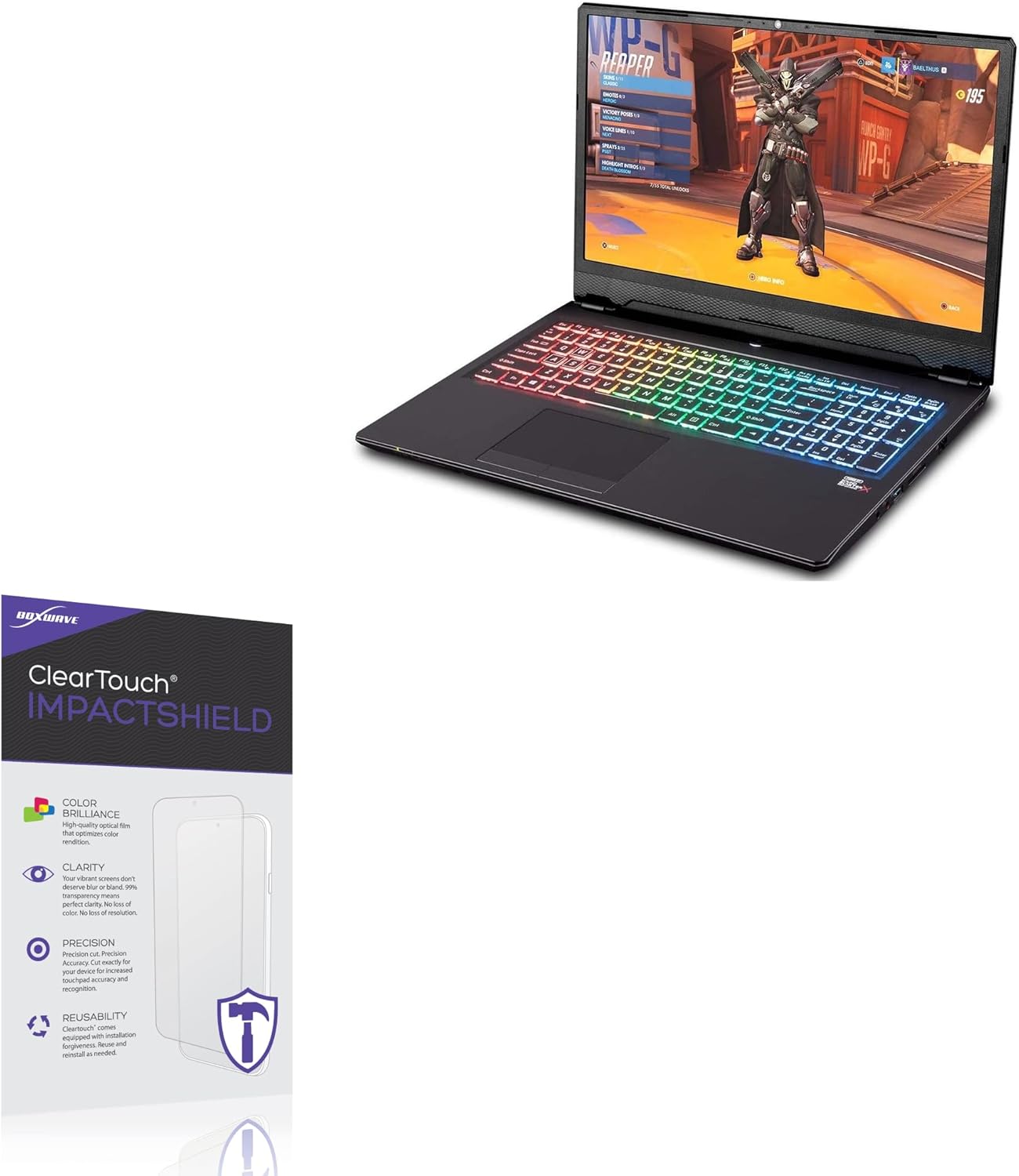 BoxWave Screen Protector Compatible With Sager NP8967 - ClearTouch ImpactShield (2-Pack), Impenetrable Screen Protector Flexible Film