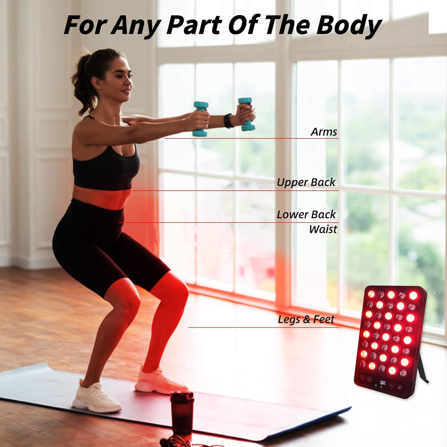 Red Light Therapy Panel, 200W High Power for Face and Body Pain Relief & Skin Care - Dual Chip 660nm Red and 850nm Infrared Light - Reduce Joint Inflammation, Improve Sleep, Built-in Timer