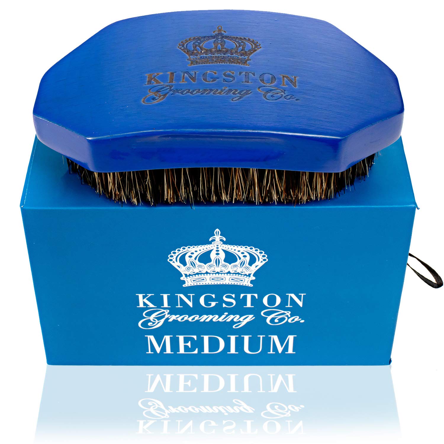 Kingston Grooming Co. Medium Wave Brush for Men 360, Boar Bristle Men’s Hair Brush- Perfect for Hair, Beards or Waves- Travel Box Included