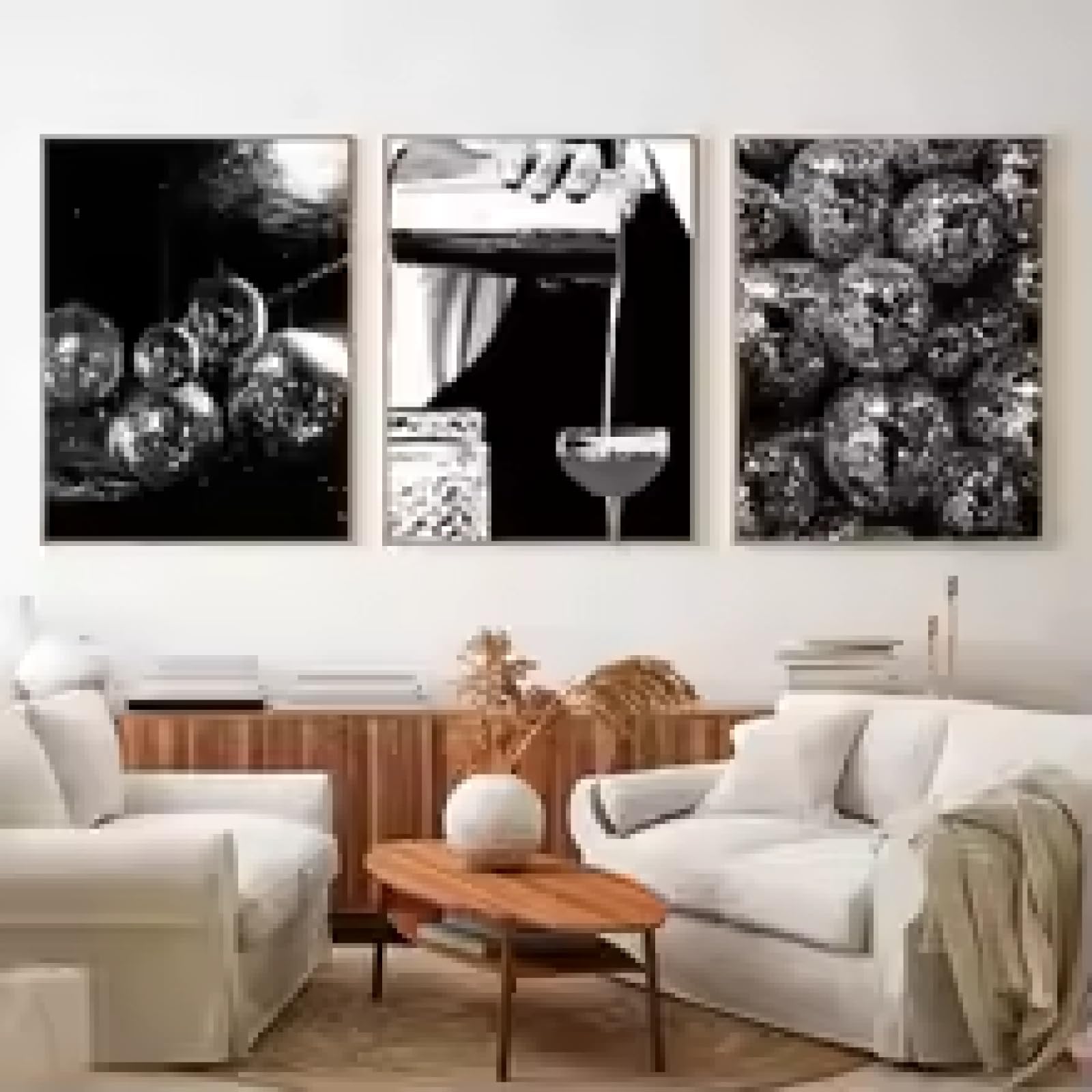 Affiche verres à vin noir et blanc pour déco bar de salon chic - 8