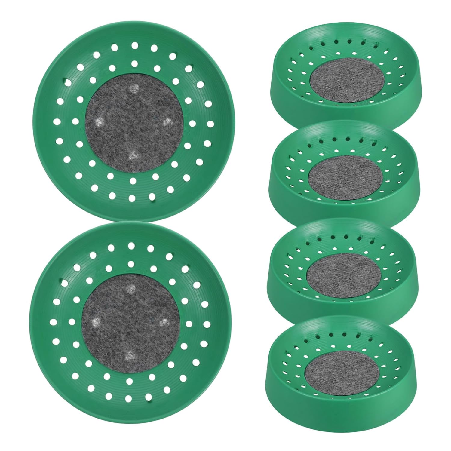 Levemolo 6pcs Reusable Green Abs Bird Nest Bowl, Pigeon Breeding Bowls, Breathable Round Design Random Color