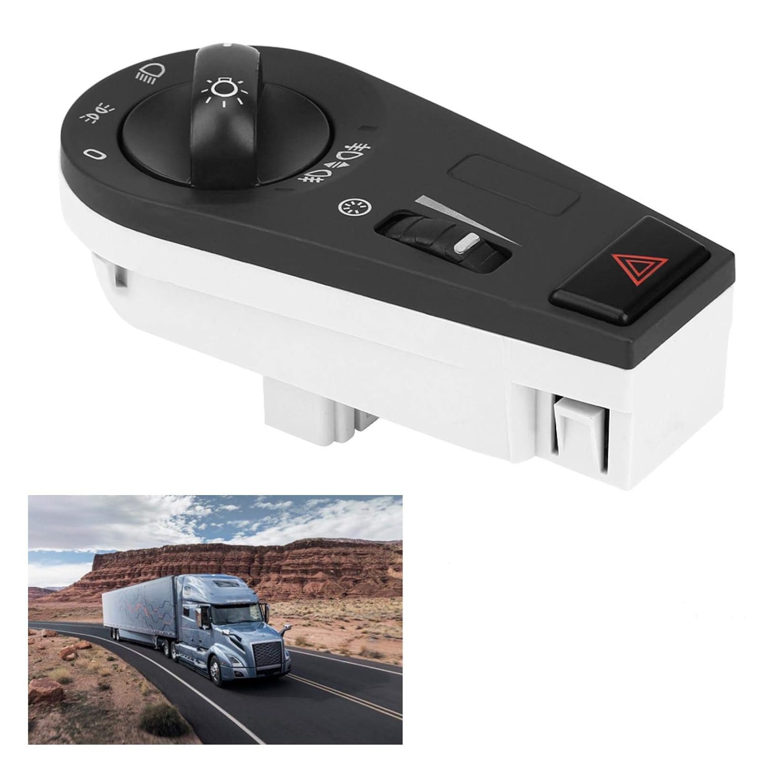 Fydun VNL Light Switch-2014 for Truck FH12 FM VNL - Black, Push Button, Rotary, Manual