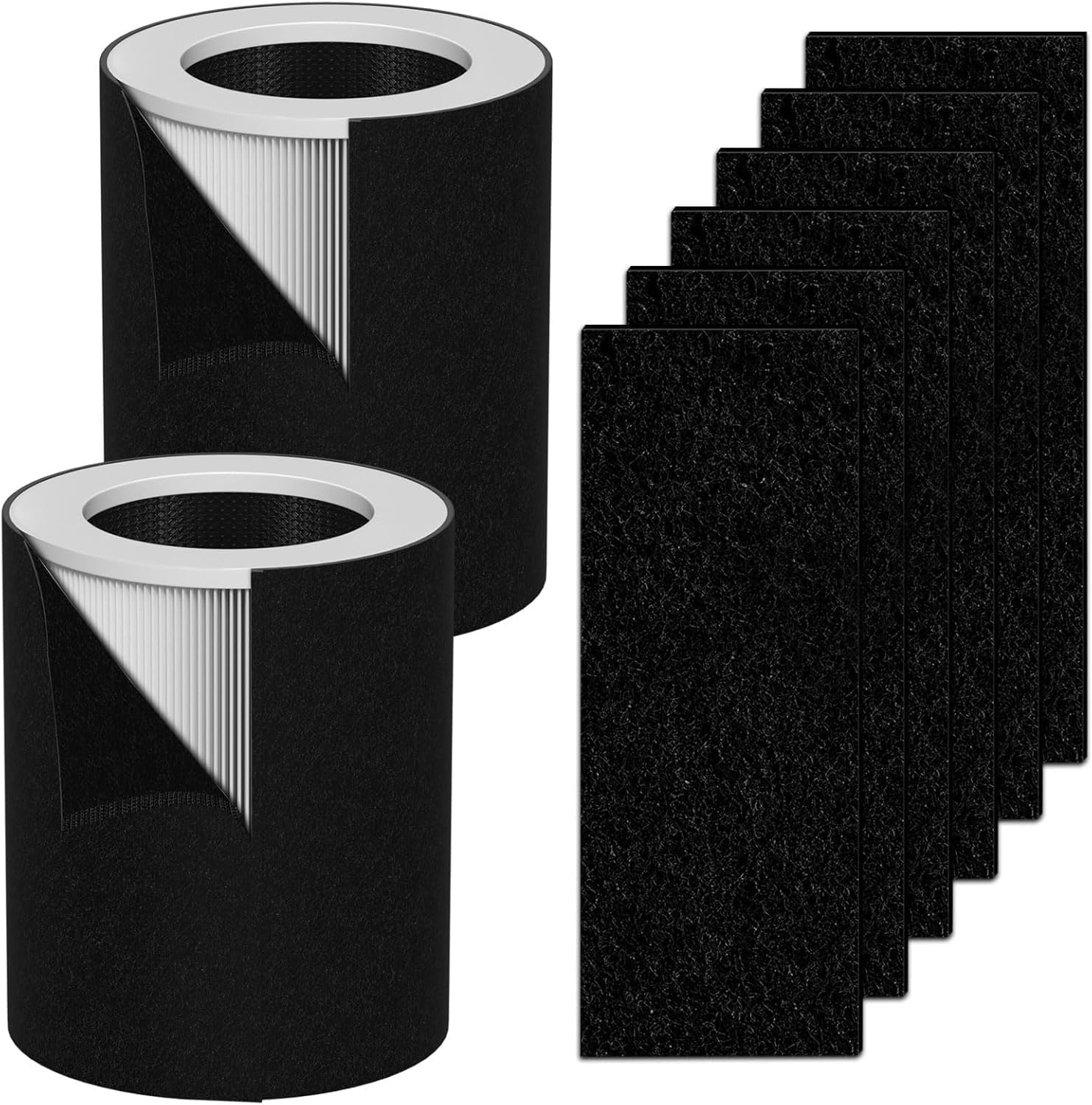 HP670 Replacement True HEPA Filter Set Compatible with Hunter HP670 Large Tower Filter, Part Number H-HF670-VP, 1 x HEPA + 4 x Activated carbon