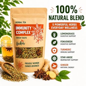 Herbal Tea with Lemongrass, Ginger, Fenugreek, Star Anise, Turmeric, Caffeine Free, Immunity Care Blend