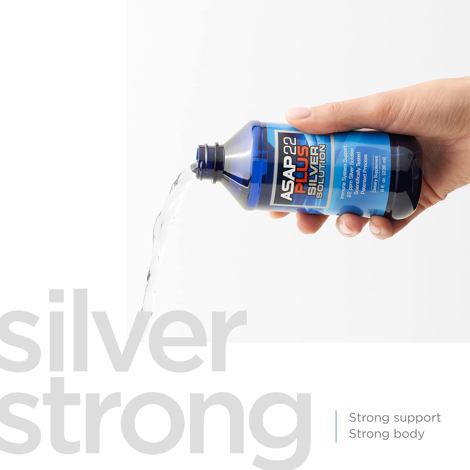American Biotech Labs - ASAP 22 Plus Silver Solution - Immune System Support, 22 ppm Silver Solution Dietary Supplement - (8 oz) : Health & Household