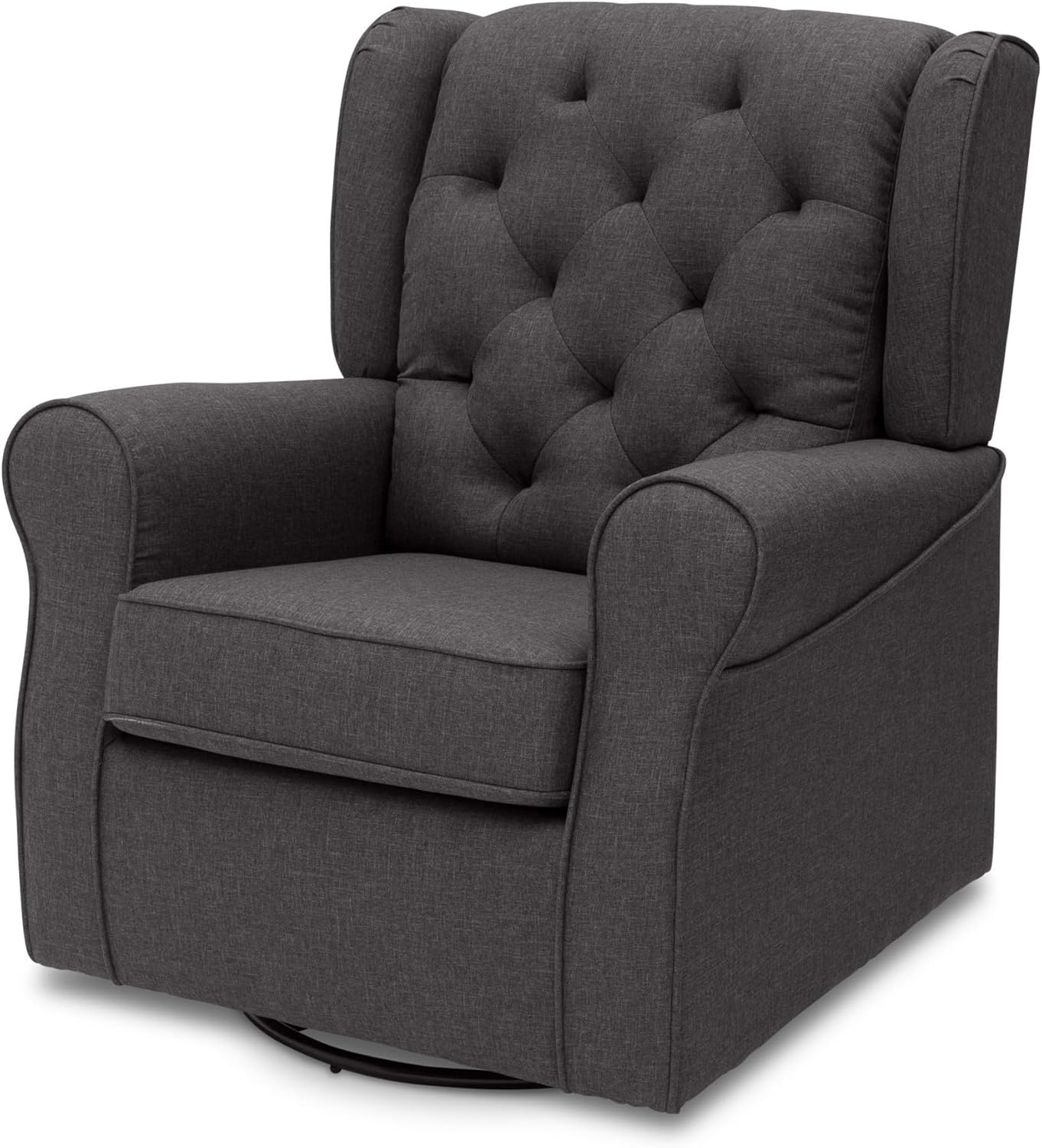 Delta Children Emma Nursery Glider Swivel Rocker Chair- Greenguard Gold Certified, Charcoal