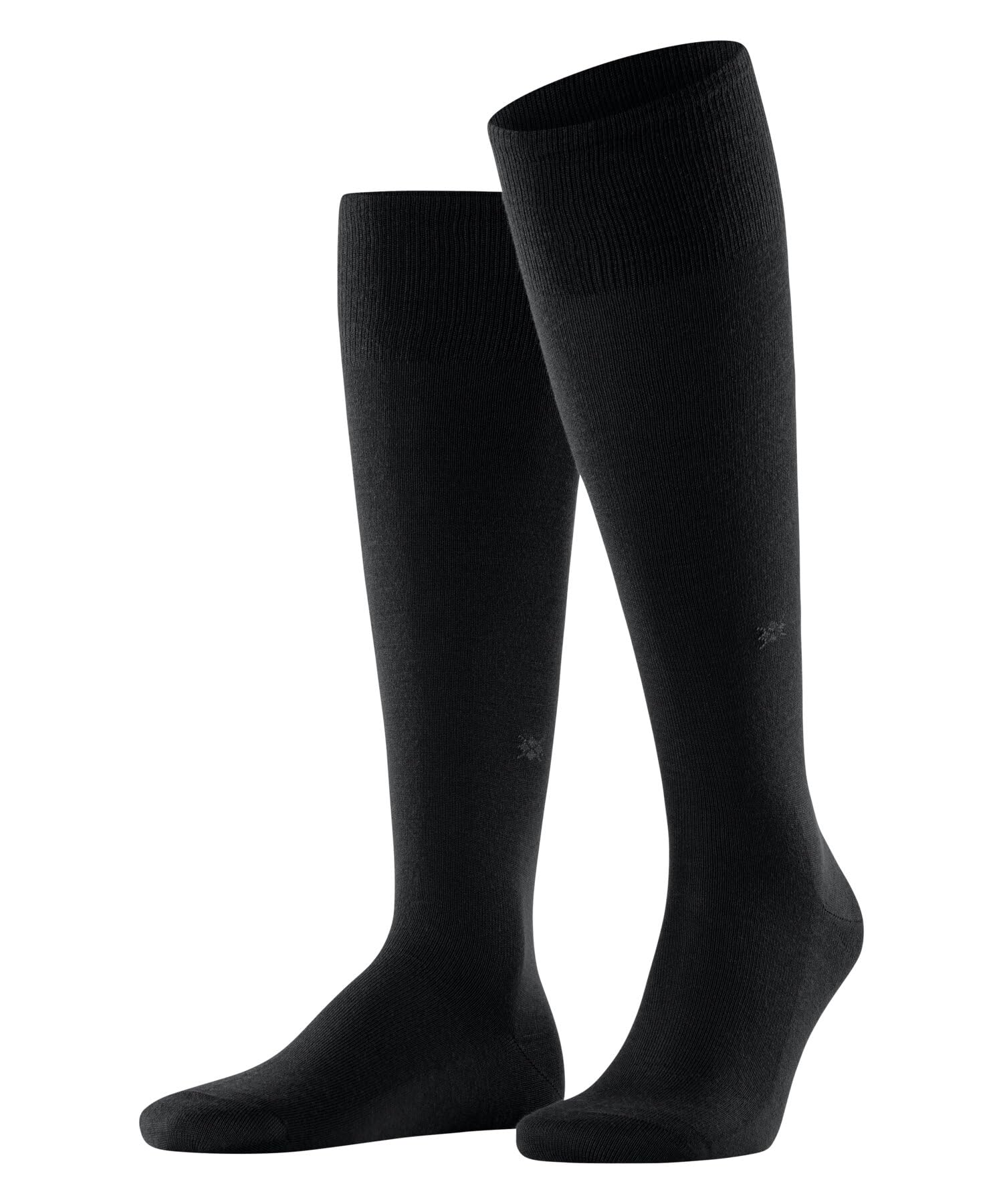 Burlington Men's Leeds M Kh Cotton Wool Long Plain 1 Pair Knee-High Socks, Black 3000, 6.5-11