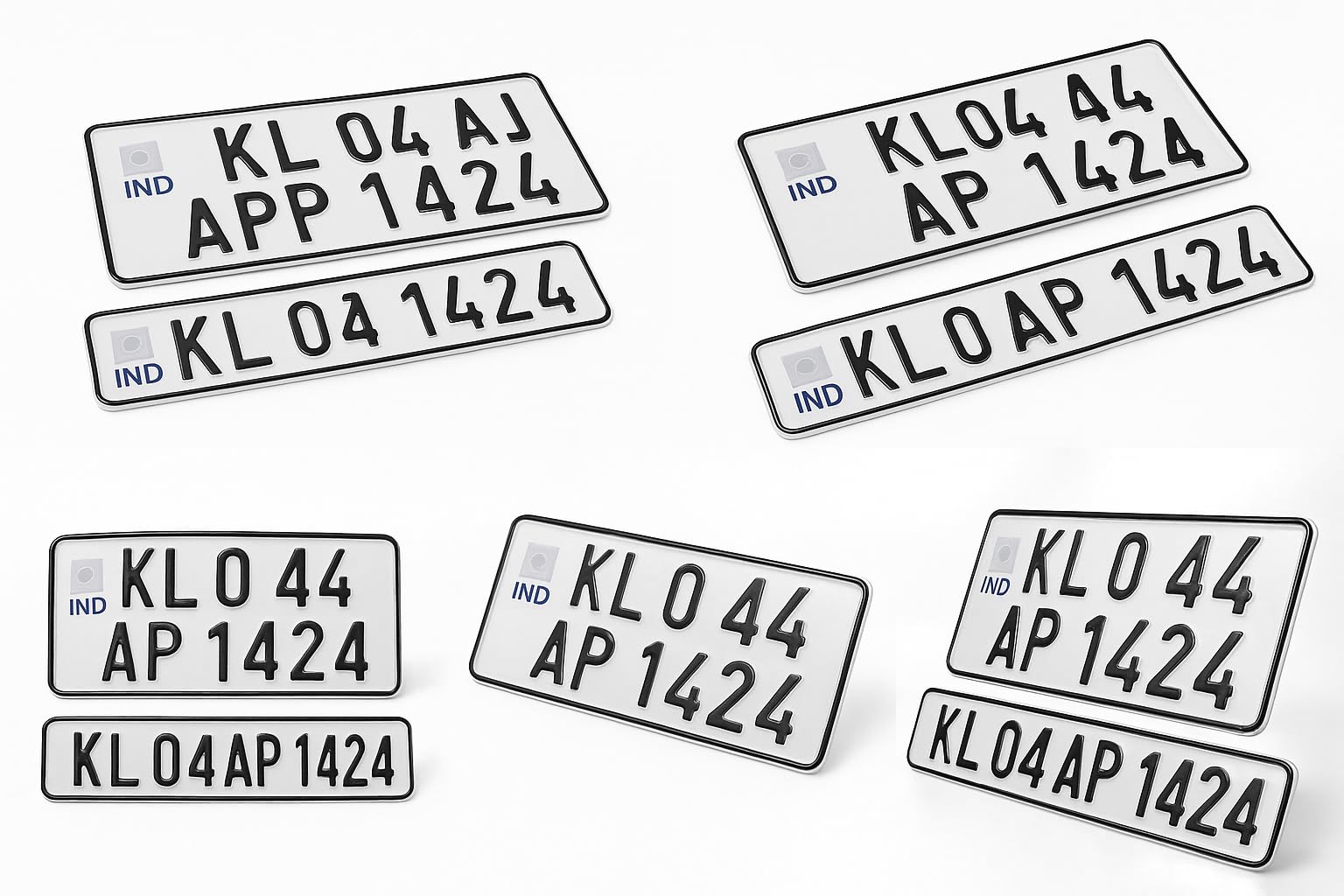 Custom Bike Number Plates - Aluminum, Radium White -2 Custom Bike Number Plates - Aluminum, Radium White -2