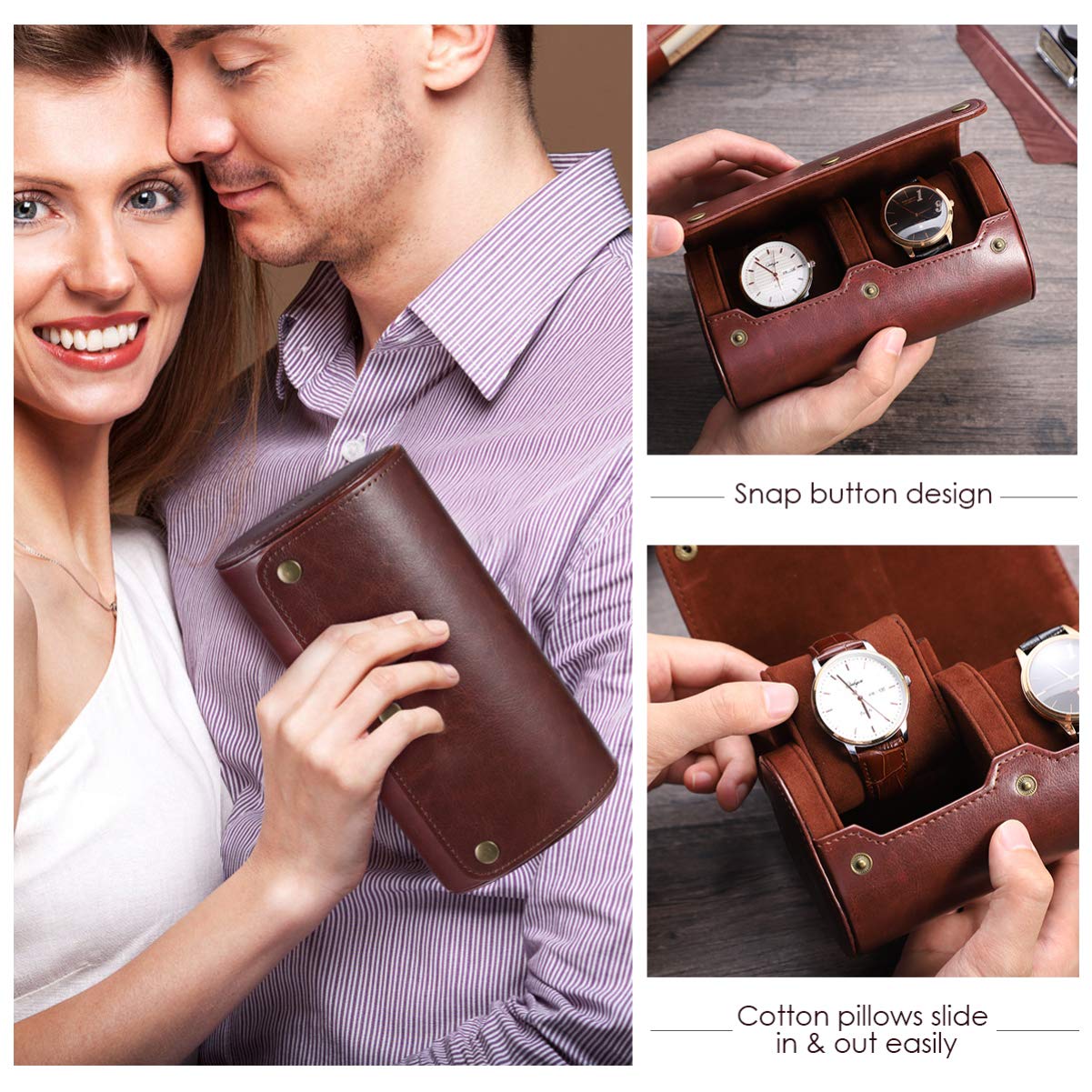 NICERIO Reiseuhrengehäuse Verbesserte Uhr Organizer Box Pu Uhr Uhrenspeicher mit Herausgeschobenen Einzelfächern für Den Heimgebrauch