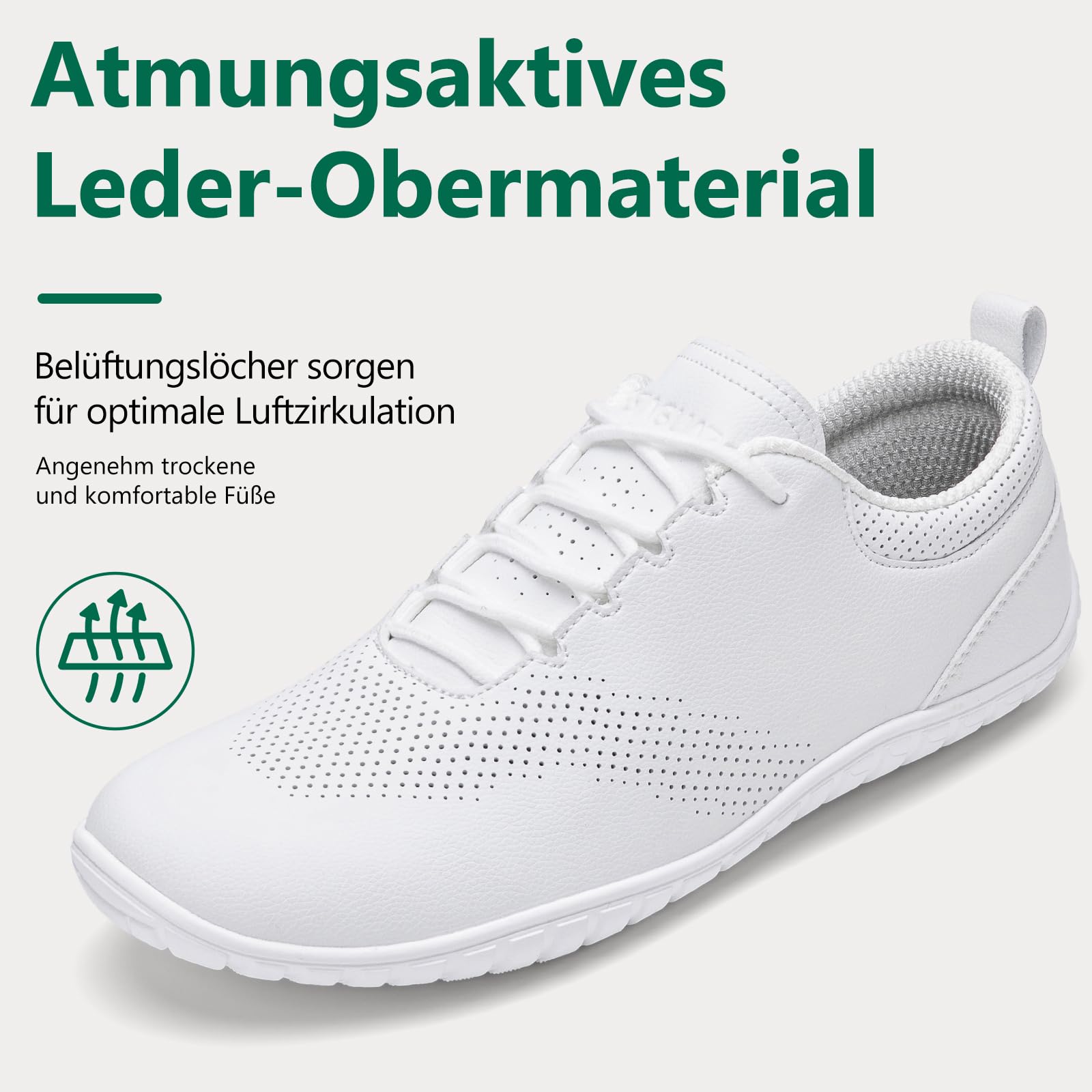 SAGUARO Barfußschuhe Herren Kunstleder Leichte Minimalistische Schuhe mit Breiter Zehenbox & Zero Drop Sohle für Outdoor Fitness Walking Freizeit, Gr.39-48