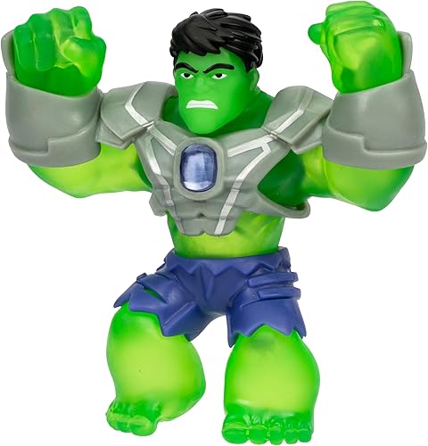 Miniatura 4 de Heroes of Goo Jit Zu Marvel Infinity Armor Hulk, figura de acción elástica, súper elástica con relleno único de gel de poder, colecciona los 3
