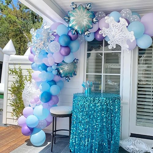 Miniatura 7 de Globos de color azul claro en diferentes tamaños, 5, 10, 12, 18 pulgadas, 134 globos azul claro para arco de guirnalda, baby shower, graduación,