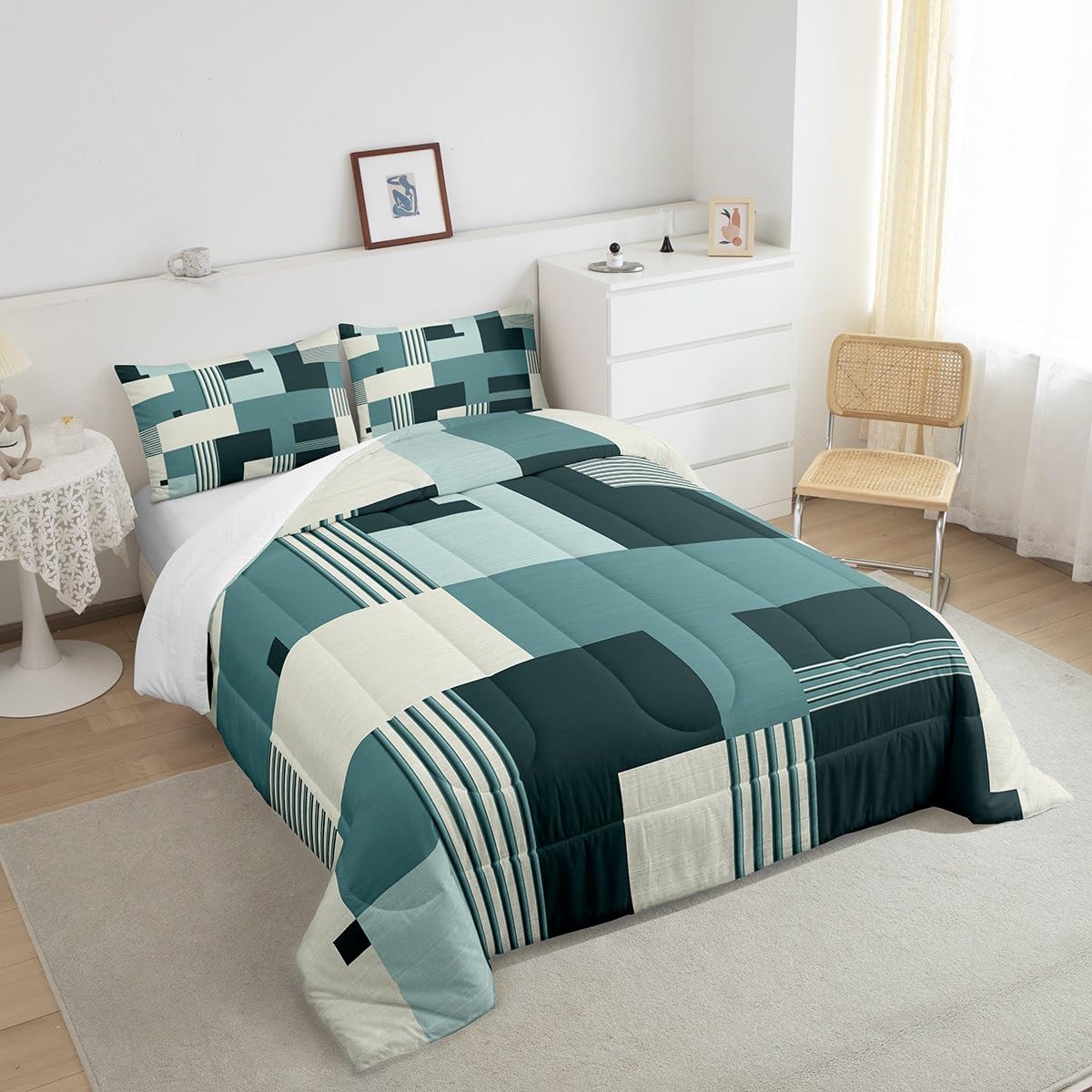 Set Biancheria Letto Motivo Geometrico Homemissing - Piumino 200x200 Cm + 2 Federe - Foto 8