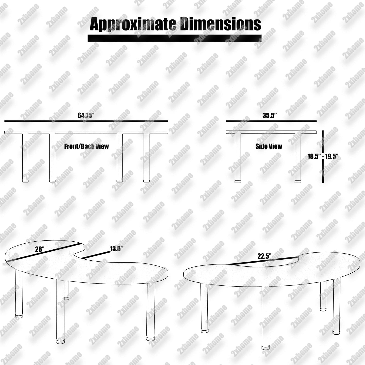 2xhome – Blue – Kids Table – Height Adjustable 18.5inches to 19.5inches - Half-Moon Plastic Modern Activity Table with Metal Legs for Toddler Child Furniture Preschool School Indoor or Outdoor