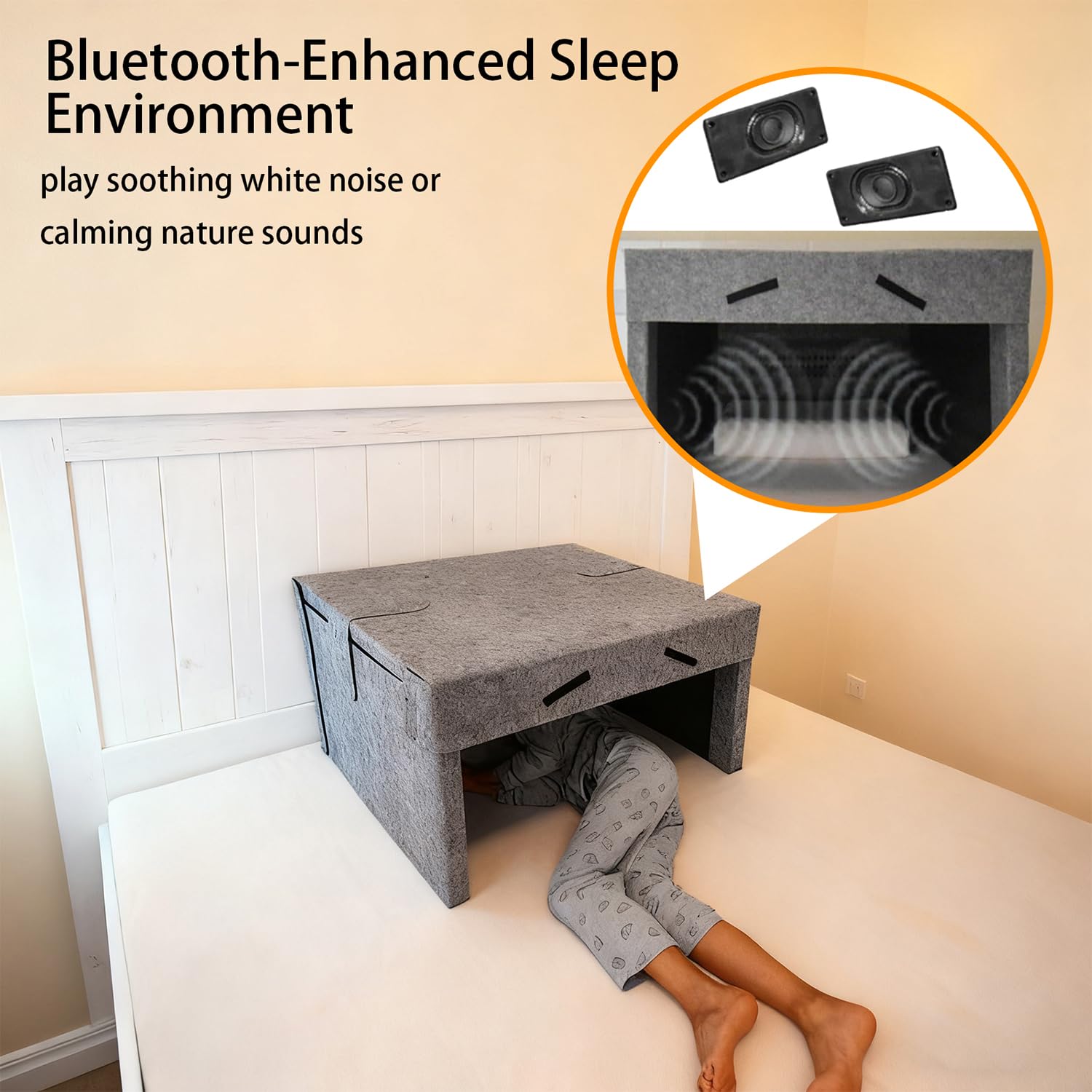 Tenda per dormire insonorizzata, in cotone isolante spesso 40 mm per ridurre la luce e il rumore, cabina ideale per dormire in sicurezza e alleviare lo stress, portatile e confortevole