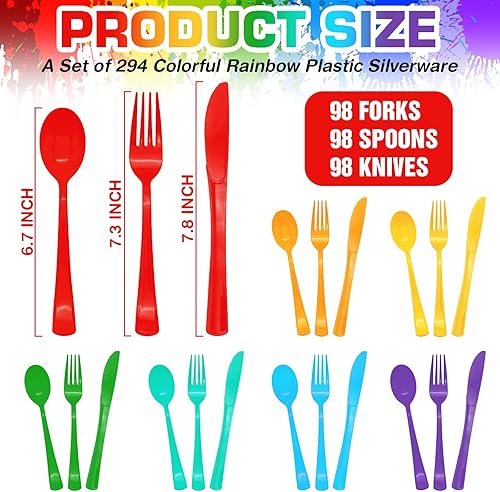 Miniatura 9 de Paquete de 150 cubiertos de plástico, juego de utensilios de plástico, cubiertos de plástico rosa, 50 tenedores rosas, 50 cuchillos rosados, 50