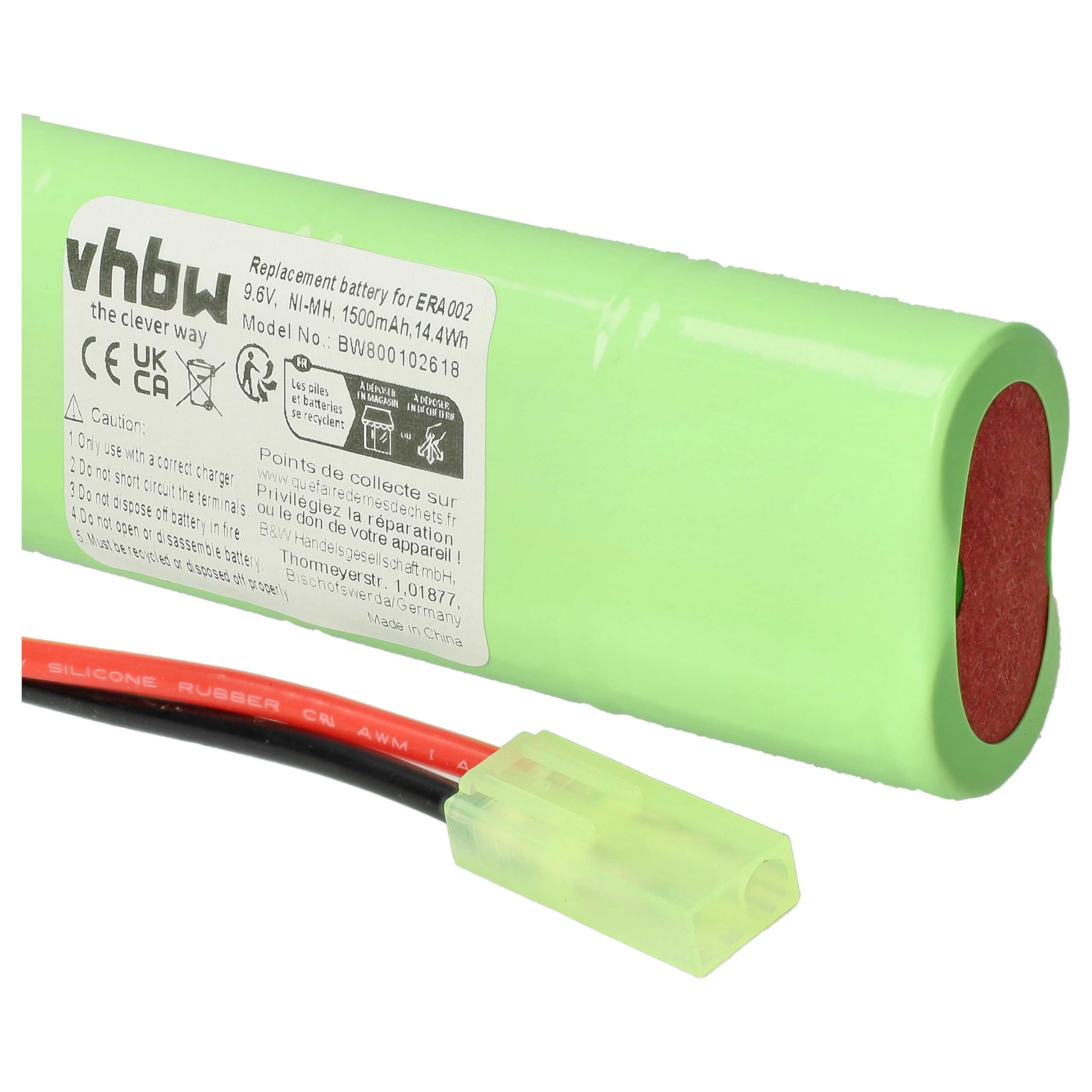vhbw 1x Batterie Compatible avec Airsoft Guns MP5A5, MC51, Steyr Pistolet Airsoft (1500mAh, 9,6V, NiMH)