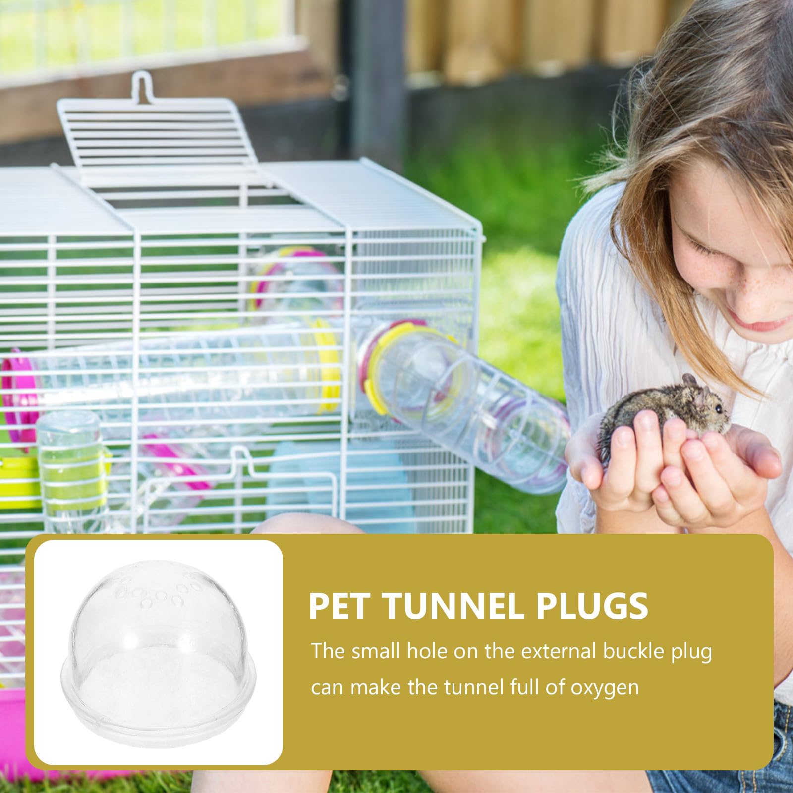 FONDOTIN 3 Tapones Externos para Túneles de Hámster y Mascotas, Accesorios Plásticos Resistentes para Jaulas Pequeñas, Color Aleatorio, Ideales para Conectar y Proteger — view 3