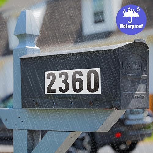 Miniatura 6 de Números autoadhesivos de 1.5 pulgadas para buzón, números de casa, números de buzón reflectante, números de botes de basura, para exteriores, 60