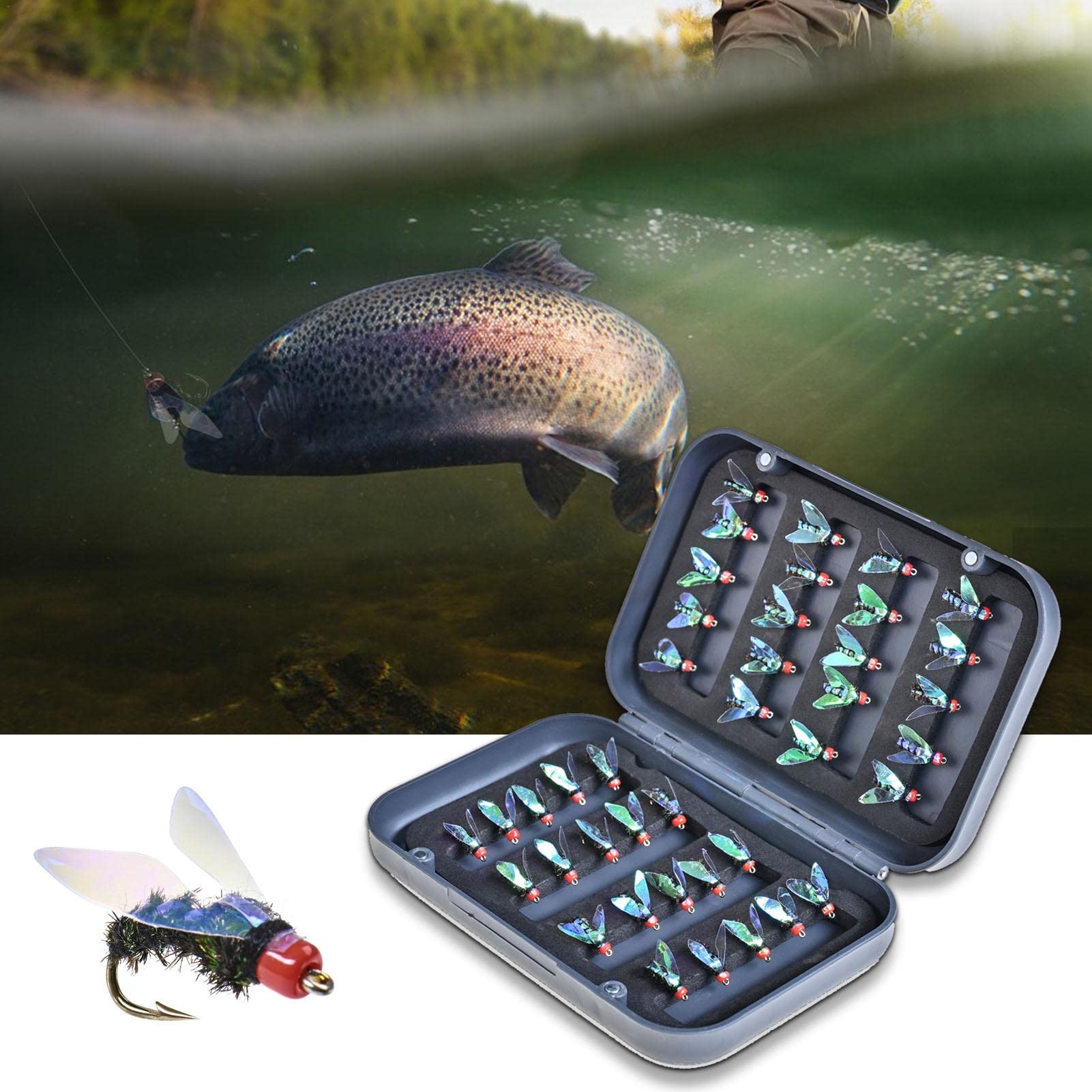 完成フライ 約108個 フライボックス フライフィッシング 毛鉤