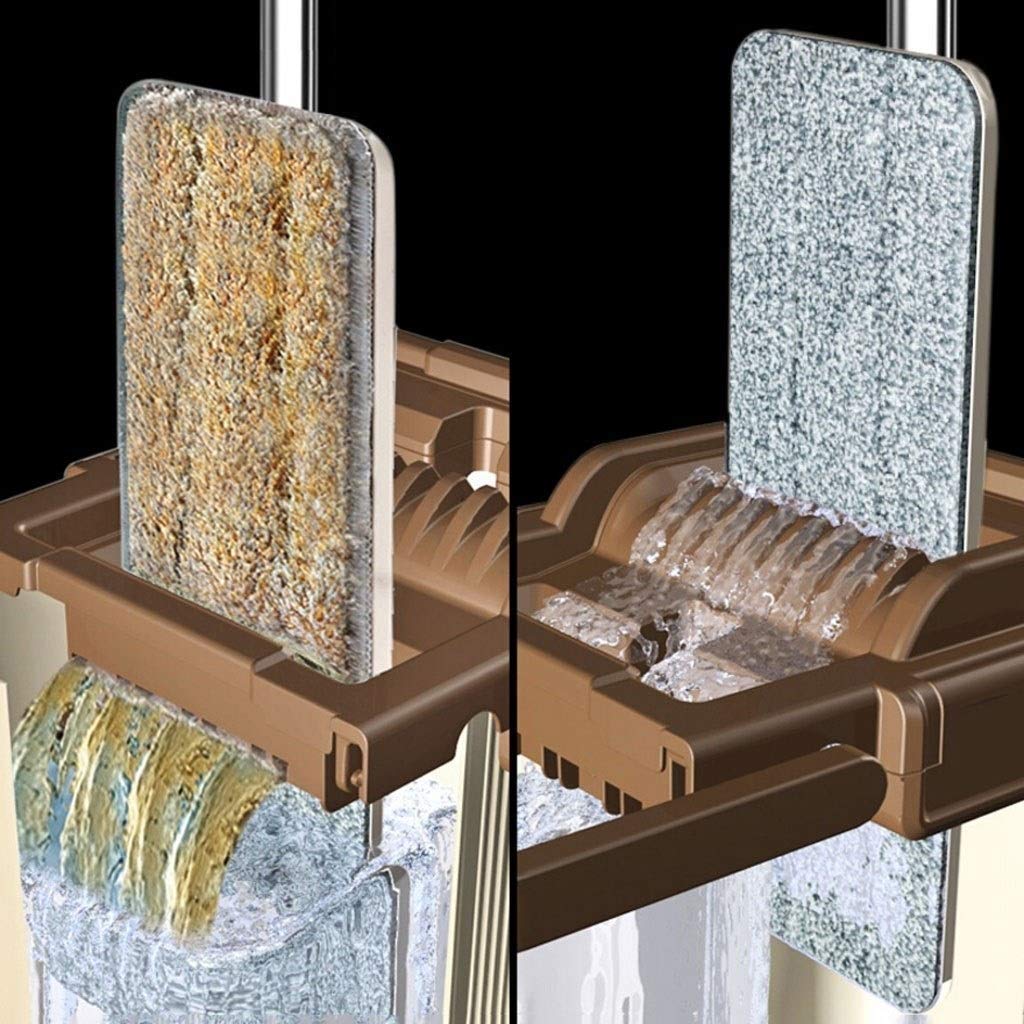 Mop Mop Piatto in Acciaio Inossidabile Set mocio casa 1 Secchio 1 Mocio Pulizia Pavimento Asciutto e Bagnato 1 Mocio Riutilizzabile Pulizia Pavimento e della casa