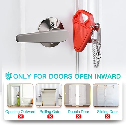 Miniatura 5 de Cerradura de puerta portátil Seguridad de hotel cerraduras de puerta de hotel para viajeros, casillero de seguridad para apartamentos en el hogar