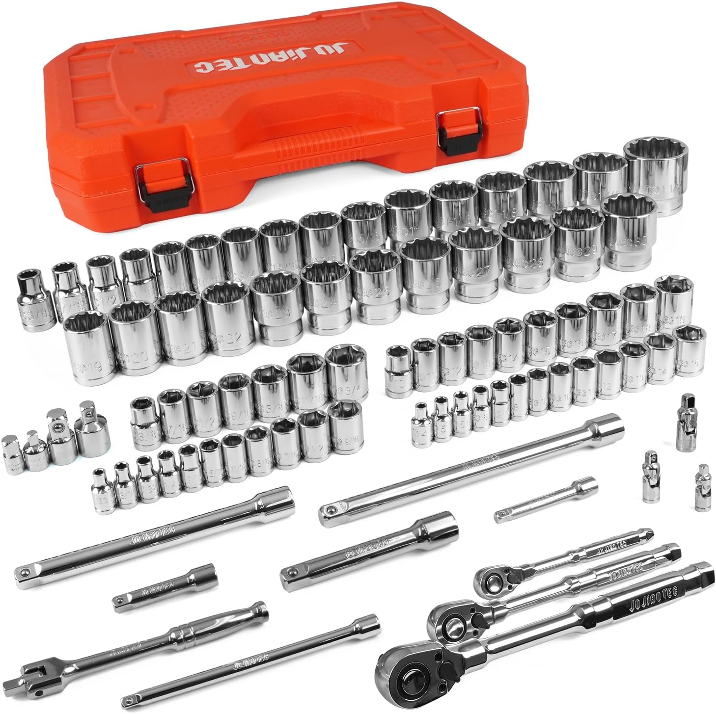 JU JIAN TEC 86-Piece Mechanics Tool Set, 1/4