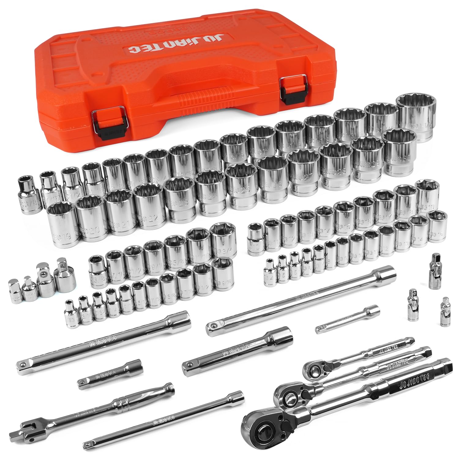 JU JIAN TEC 86-Piece Mechanics Tool Set, 1/4