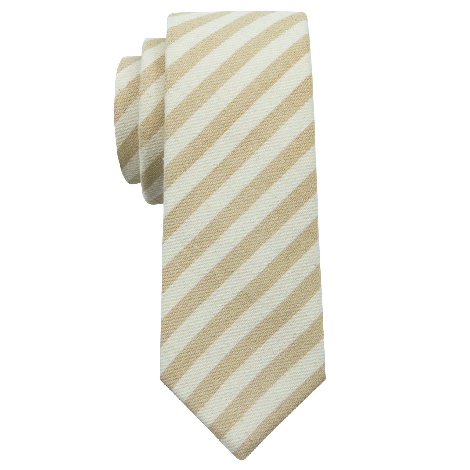 Mantieqingway Mens Skinny Ties,2.56" Cotton Neckties Striped Plaid Ties for Groom Groomsmen Wedding Party Christmas