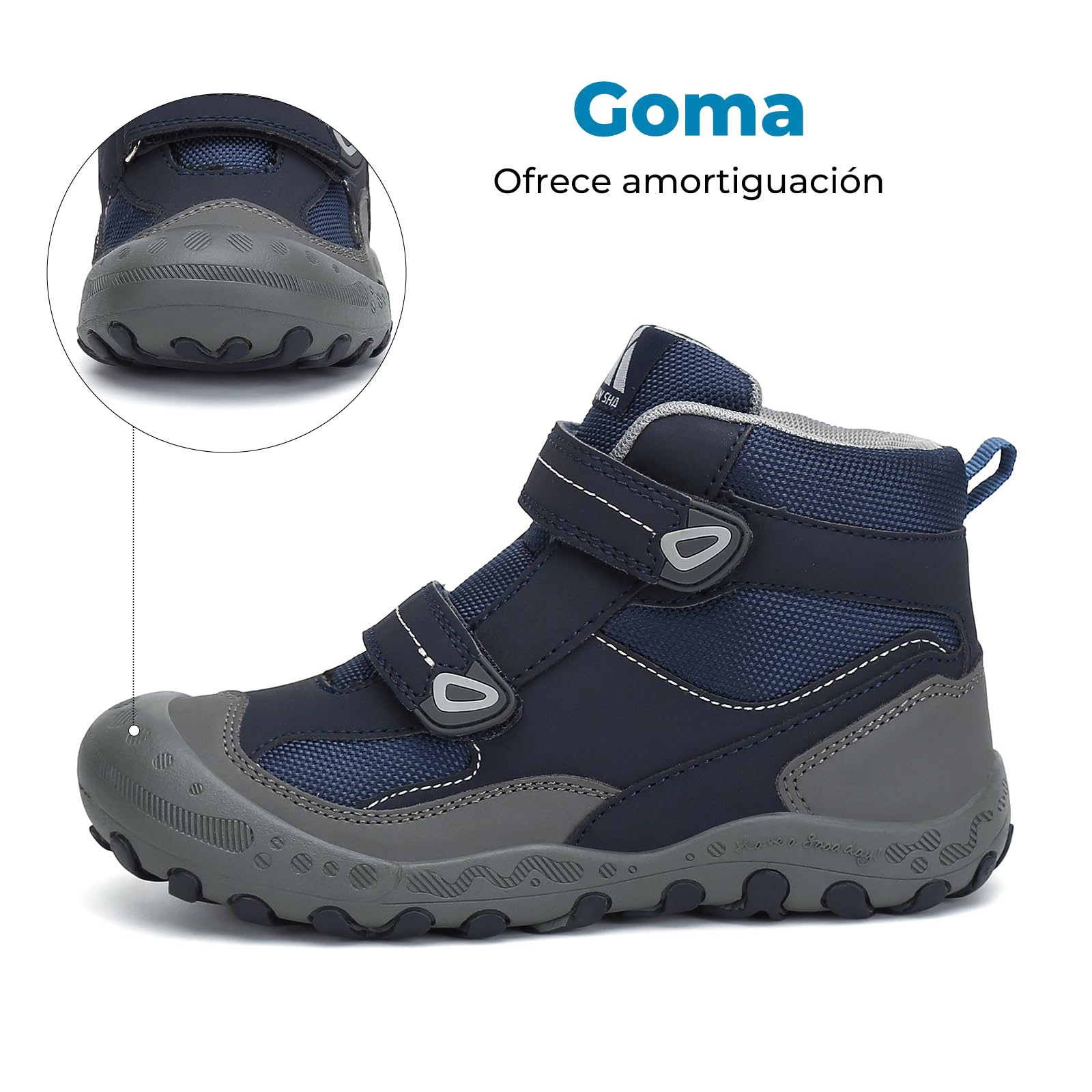 Mishansha Unisex Niños Zapatos de Senderismo para Antideslizante y Ligero Botas para niña Botas de Montaña — view 4