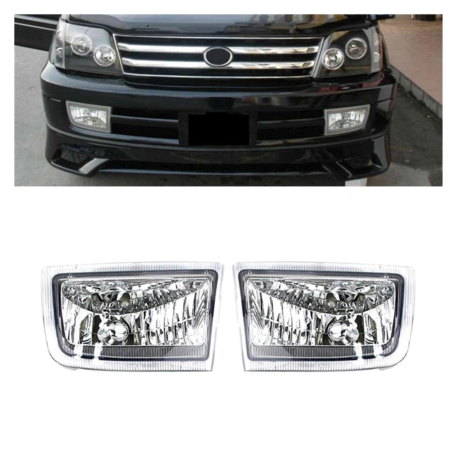 Conjunto de luces antiniebla for parachoques delantero, sin bombilla, for Toyota, for Land Cruiser, for Prado 90, for FJ90, 1996-2003, 3400
